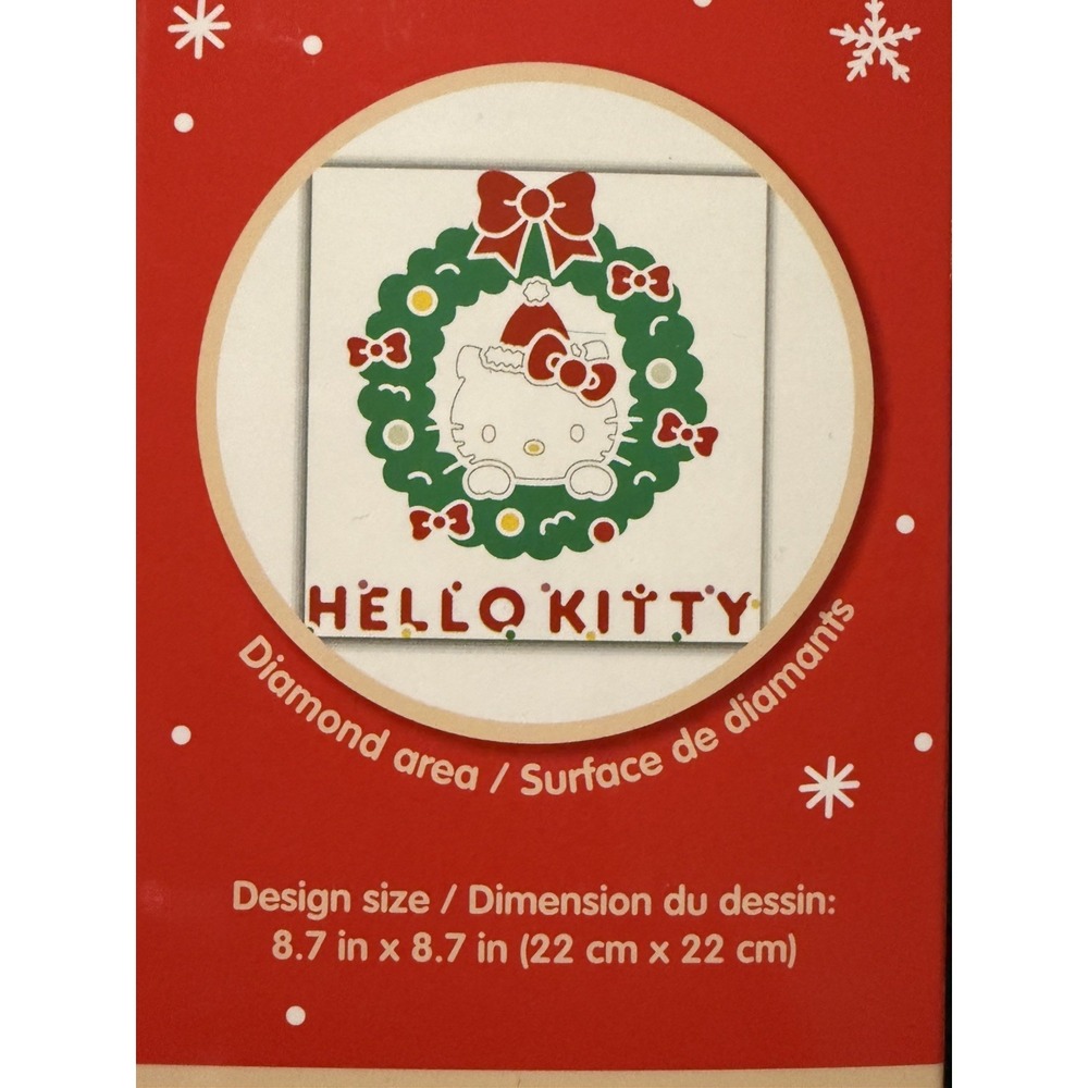 NEW Hello Kitty Christmas Wreath Holiday Diamond Art Painting Kit‎ 8.7"x8.7"